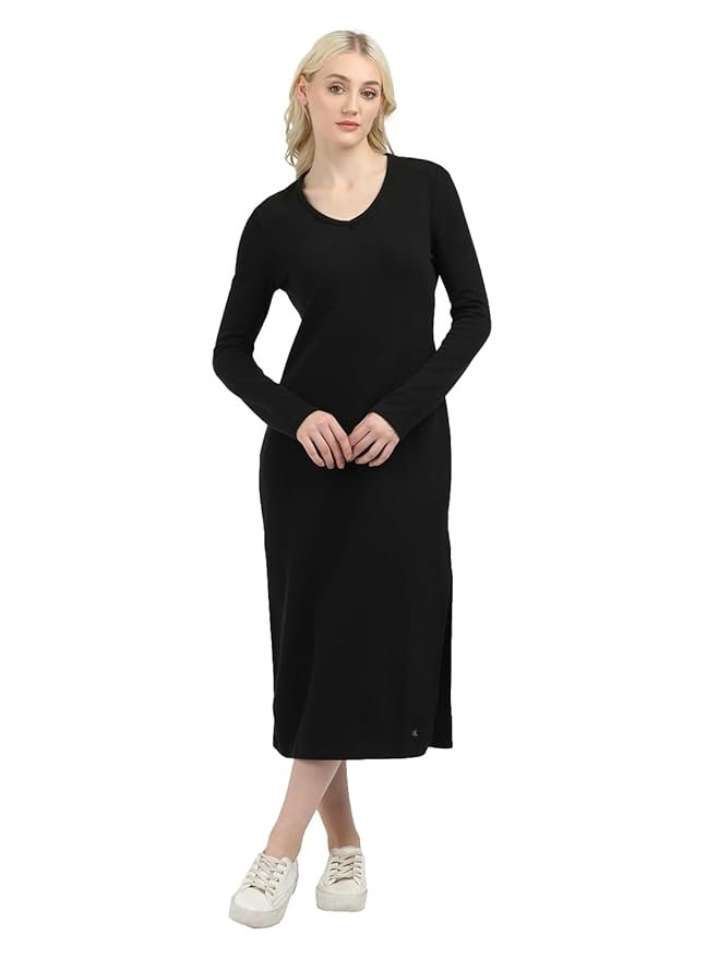 Calvin Klein Jeans Department1818 Cotton Blend Classic Below The Knee Dress