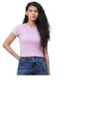SILKCHIC Casual Regular Sleeves Solid Women Purple Top