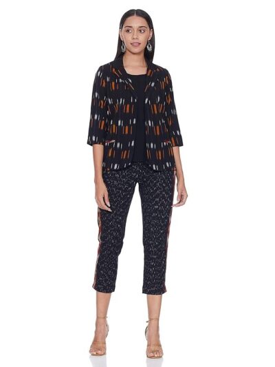 BIBA Women Straight Cotton Fusion Wear 3 Piece Set