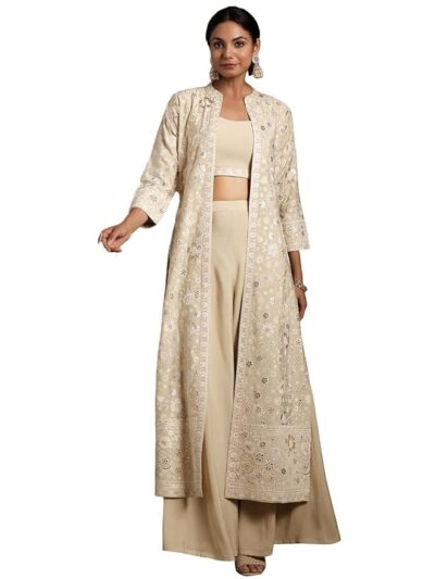 Libas Women's Solid Silk Blend Casual Style Co-Ords