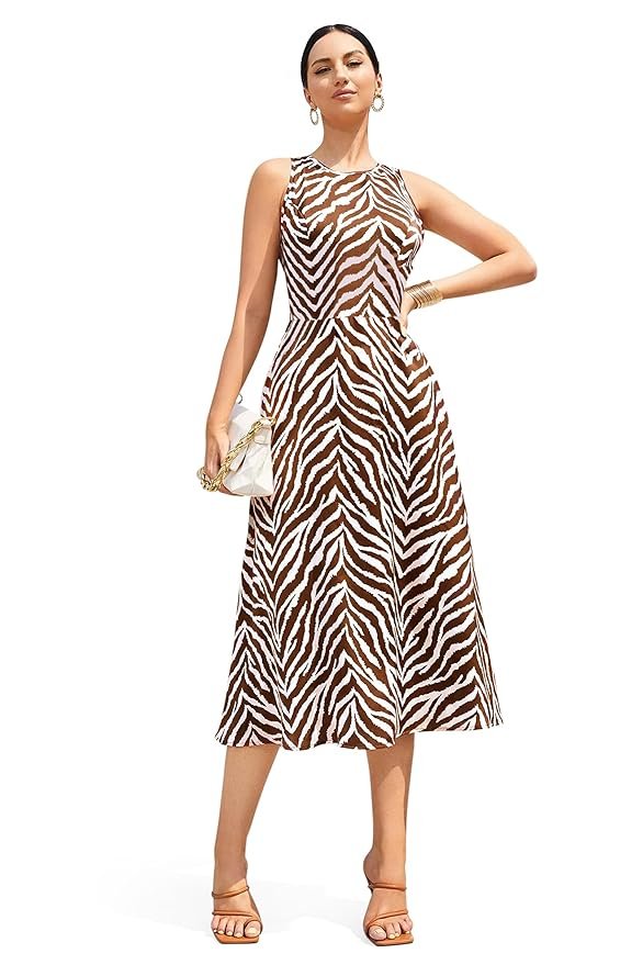 Fashion Dream Women’s Cotton Blend Printed Calf Length Dress|Printed Dress|Midi Dress|A-line Dress|Printed Calf Length Dress