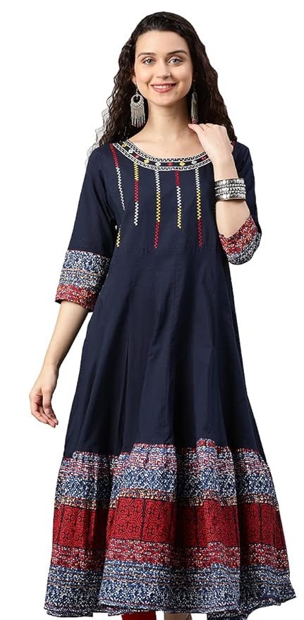 Yash Gallery Women's Cotton Relaxed Fit Anarkali Kurta