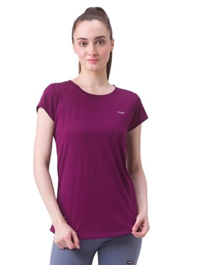 berge' Ladies Polyester Dry Fit Textured Western Shirts & Tshirts for Women, Quick Drying & Breathable Fabric, Gym Wear Tees & Workout Tops|Half Sleeve T-Shirt|Running Tshirts
