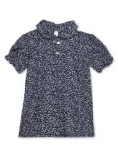 Cantabil Navy-Blue Girls Printed Spread Collar Full Sleeve Casual Top l Casual Top for Girls l Top for Girls