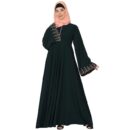 BT - Being Traditional Women’s Fashionable Umbrella Abaya with Embroidery Work Made in Nida Matte Fabric