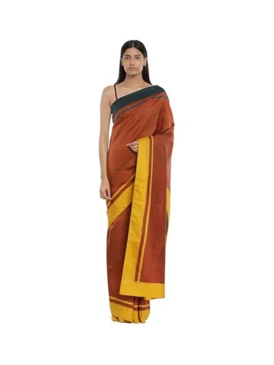 Satya Paul Women's Woven Silk Saree With Blouse Piece