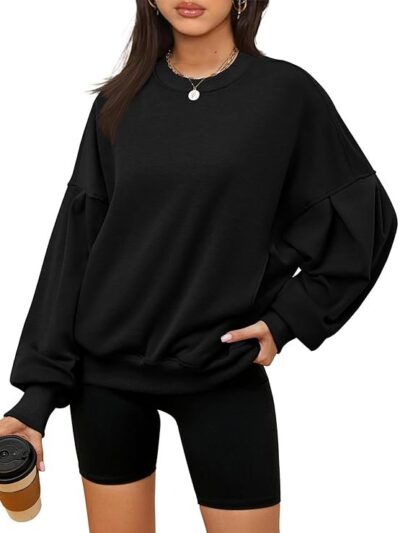 ZHENWEI Womens Fall Oversized Sweatshirts Crewneck Fleece Hoodie Casual Fashion Pullover Sweaters Outfits with Pockets