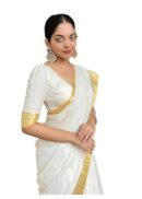 Yashika Women's Trendy Cotton Silk Saree with Blouse Material|| Pongal Special South Indian kerala Saree With Blouse Piece