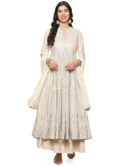 BIBA Women Cotton Blend Printed Readymade Lehenga Set