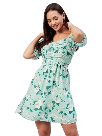 Marie Claire Women's Polyester A-Line Above The Knee Casual Dress