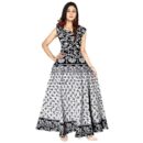 NEW KANISHKA BOUTIQUE Women Fit and Flare Cotton Fabric Printed A-Line Maxi Midi Western Long Gown jaipuri printed jaipuri dress