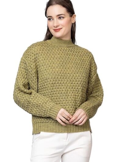 Wear lusso Women’s Pullover Sweater Relaxed Fit for Winter Wear | Full Sleeve | 100% Wool | Latest Stylish Sweater Crafted with Comfort Fit for Winter Wear