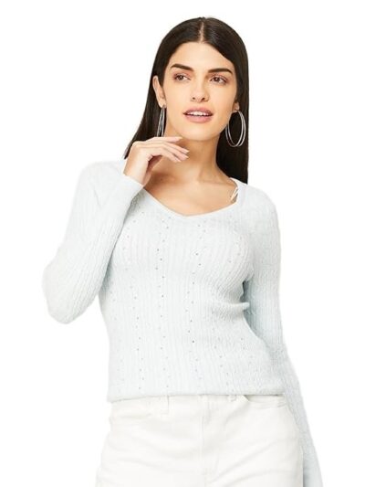 Code by Lifestyle Women Viscose Regular Fit Solid Top Flat Knit